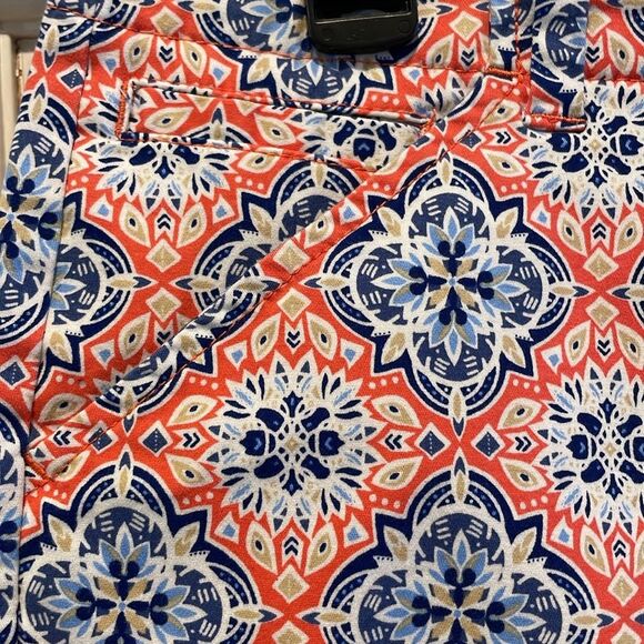 Lee Platinum Essential Chino Shorts Mid-Rise Orange Blue Tan Women’s Size 16 - Picture 5 of 7